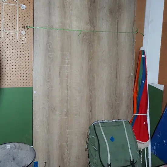 mdf faux wood veneer dining table - legs need attaching H-1810 W-1010