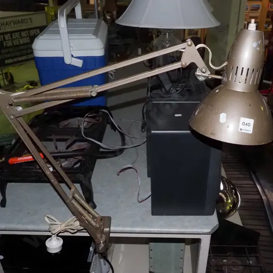 clamp mounted anglepoise lamp - slighty rusty