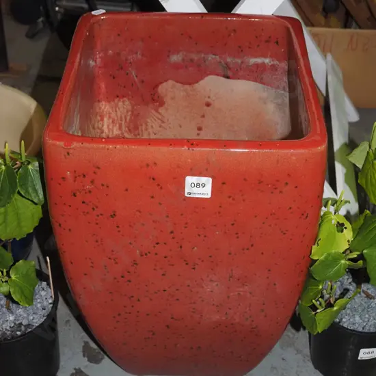 rectangular red glazed garden planter H-640