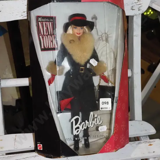 cased Barbie 1998 winter collection