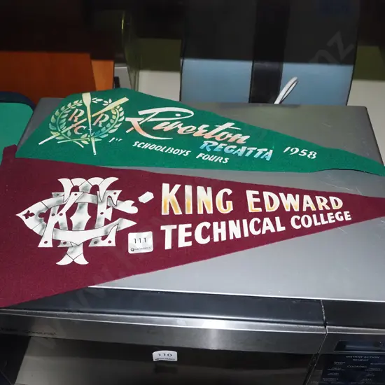 2x pennantts - Riverton Regatta 1958, King Edwar Technical College - both in excellent condition