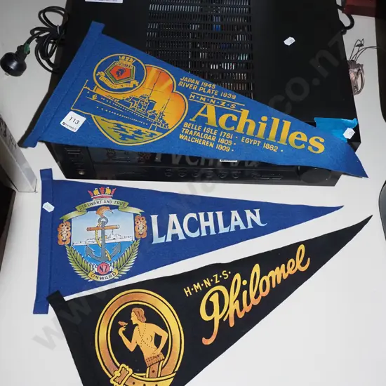 3x NZ Naval ship pennants