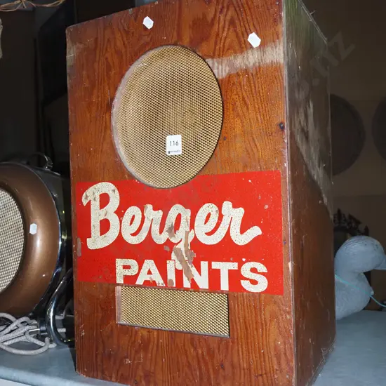 homemade wood cased Berger Paints speaker