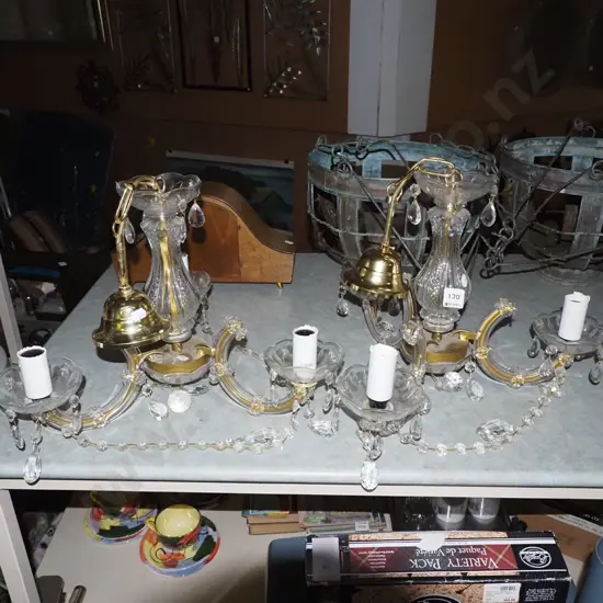 2x 3 bulb chandeliers