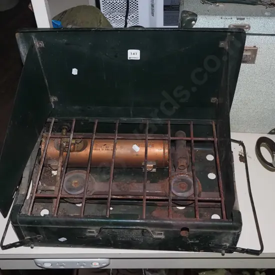 Coleman white spirits camp cooker, retro flagon