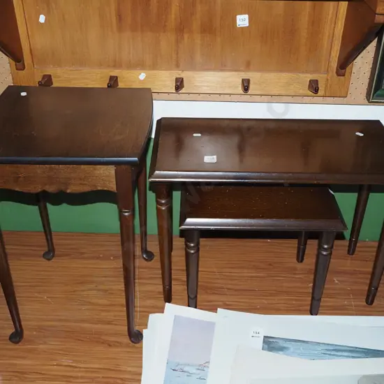 3x mismatched mahogany tables Tallest H-840 - slight scratching