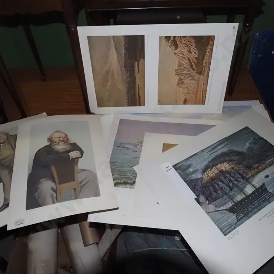 various unframed NZ historic and other prints - some foxing