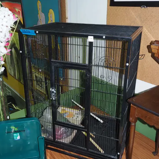 large modern birdcage with some accessories H-770 W-620 D-430