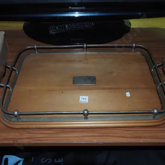 deco kauri serving tray with chrome gallery