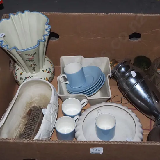 box; vases, Wedgwood demi-tasse cups, saucers etc