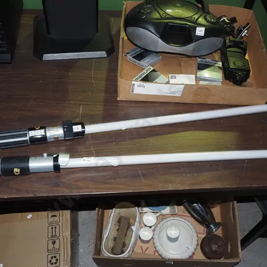 2x plastic light sabres