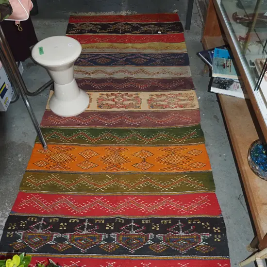 multi coloured woven floor mat L-2450 W-1060