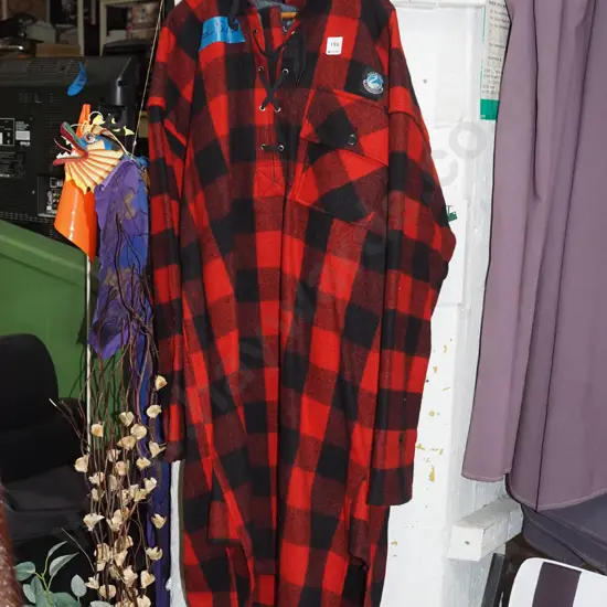 Swanndri XOS red checked long bush shirt