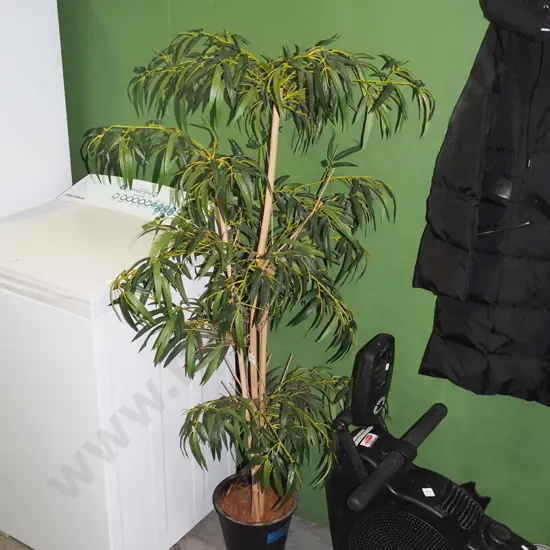 faux bamboo plant and planter Overall H-1480