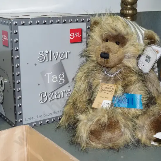 Suki silver tag teddy bear with original box