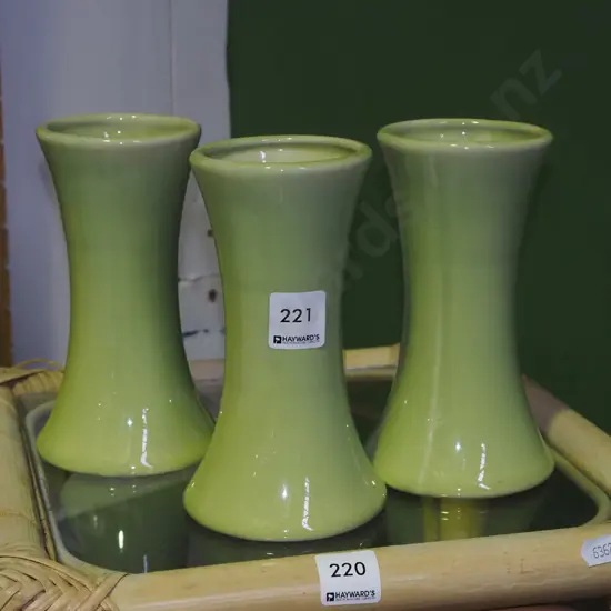 3x Dunedin Horticultural Society vases