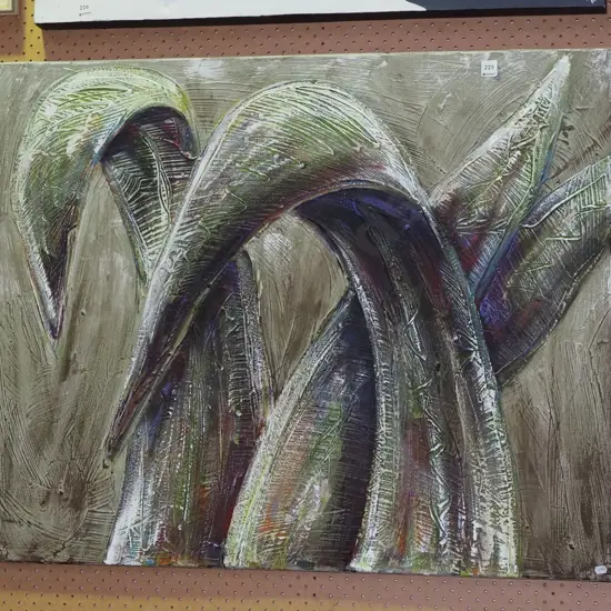 mixed media on canvas - plant fronds H-800 W-900