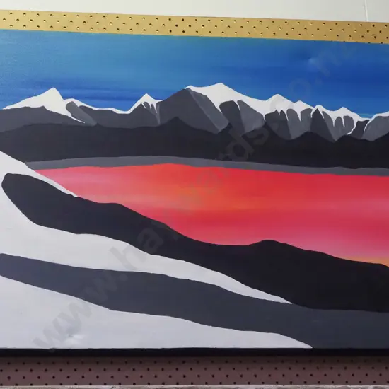 acrylic on boxed canvas - crater lake H-600 W-910