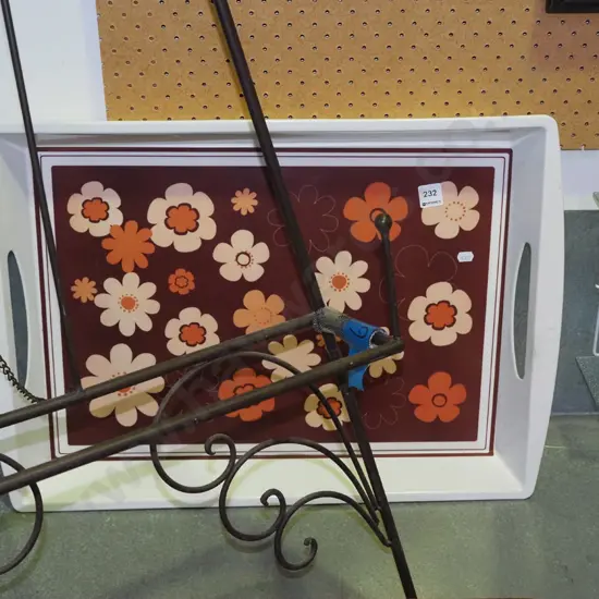 plastic floral serving tray L-650