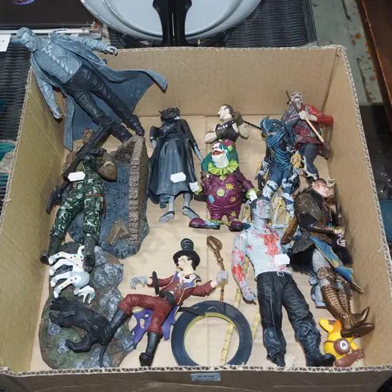 box; various ghoulish figurines