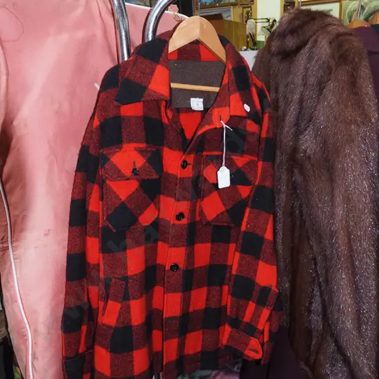 red and black checked size 36 bush shirt
