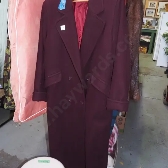 purple pure wool size 8 full legnth ladies coat