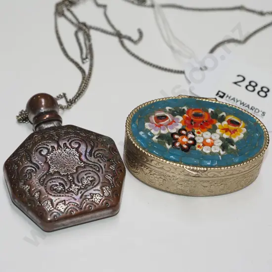scent bottle on chain, small pill box