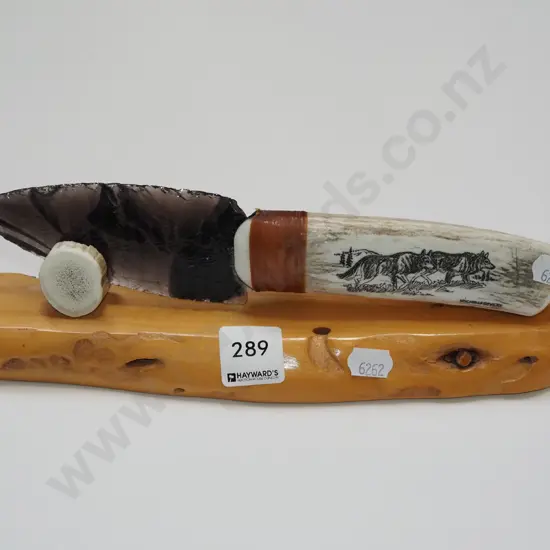 bone handled and obsidian knife