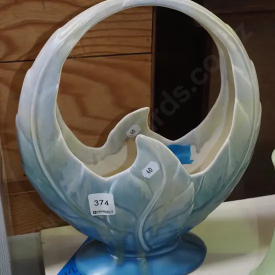 Beswick floral basket - has cracks and repairs H-310