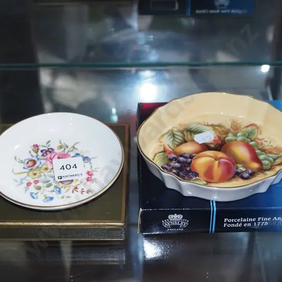 Aynsley orchard gold bowl, Royal Worcester pin dish