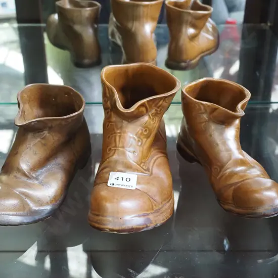 3x Temuka Pottery boots