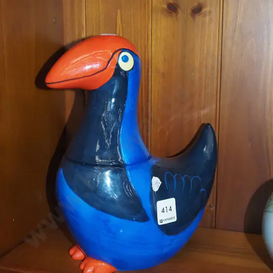 pukeko lidded canister H-260