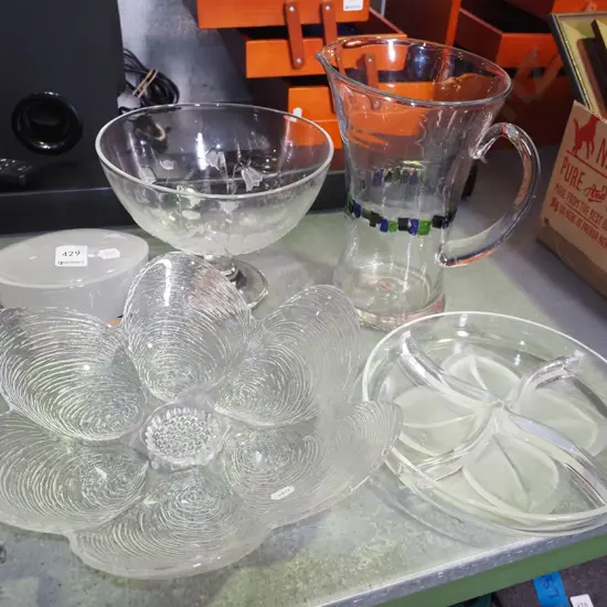 segmernted glass serving dish, comport etc