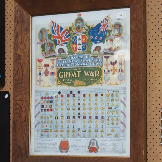 oak framed Great War Expeditionary Force print