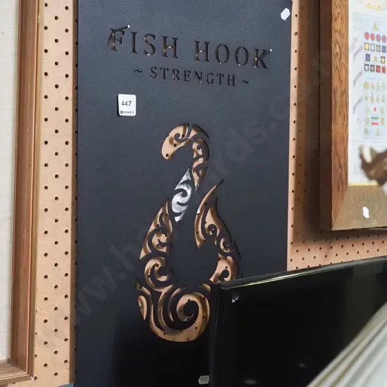 metal cut out wall art - fish hook
