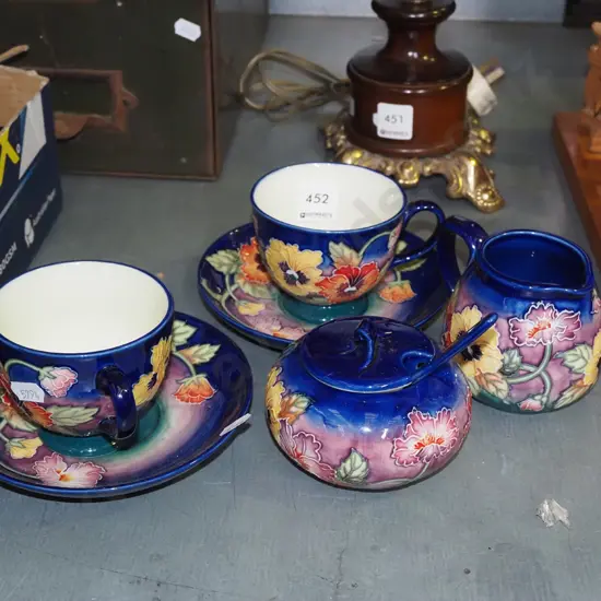 Tunstall cups, saucers, creamer, sugar