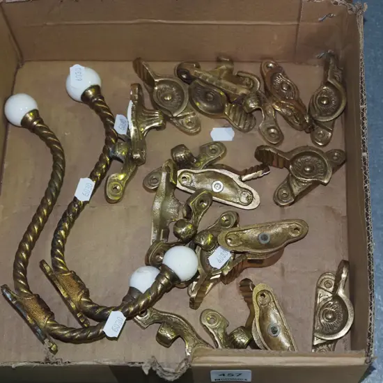 box; brass window latches, coat hooks