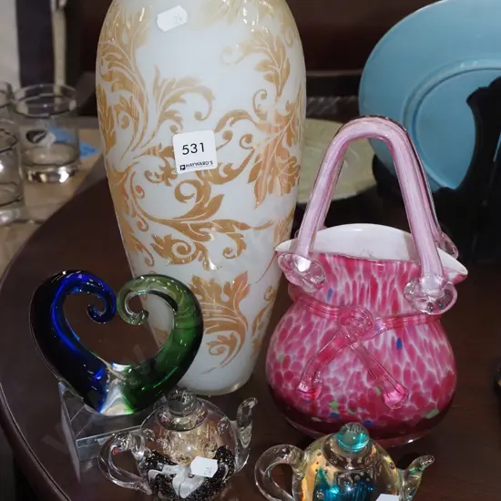 glass tea pots, love heart hand bag, vase H-320