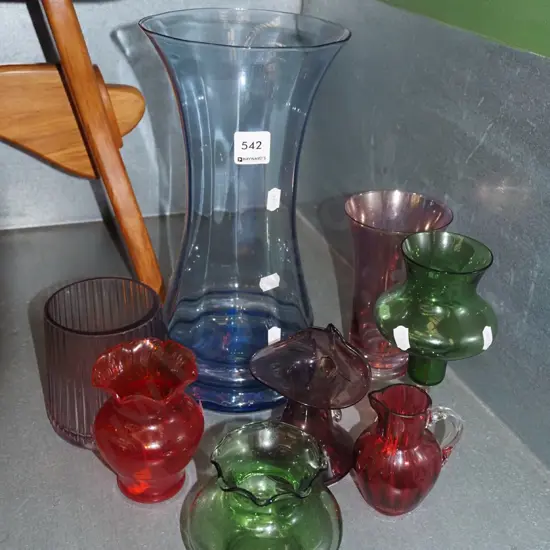 coloured glass vases Tallest H-300