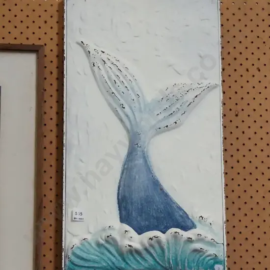 pressed tin whale wallart