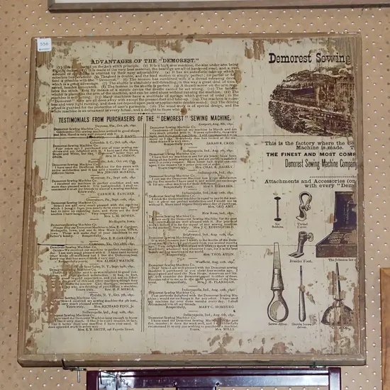 print on board - Demorest sewing machine