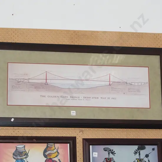 framed print - section plan of Golden Gate Bridge