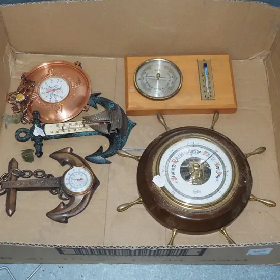 box; barometers, thermometers