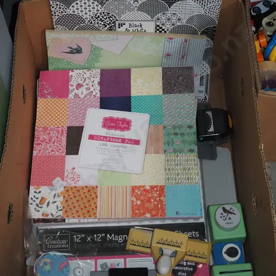 scrapbook pads, die cutters etc