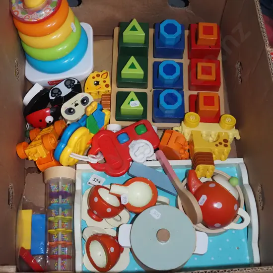 box of childrens toys
