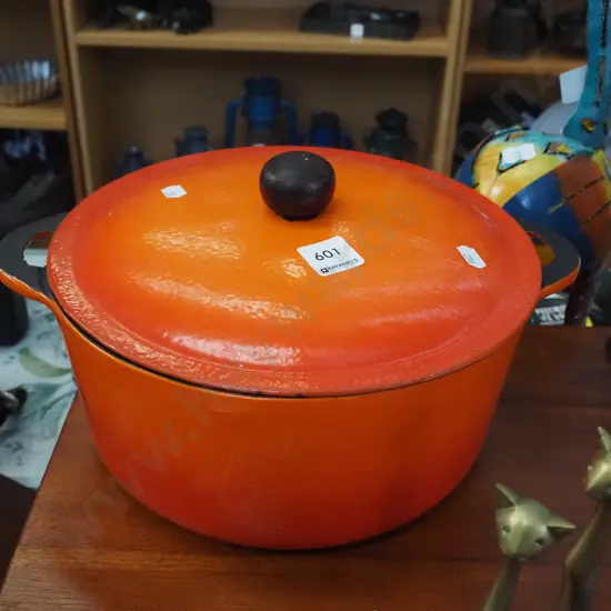 cast iron and enamel casserole - tidy condition