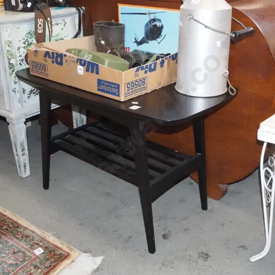 dark stained wooden coffee table
