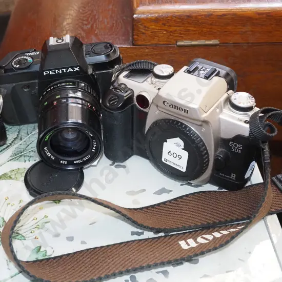 Pentax 35mm camera, Canon EOS 35mm camera - no lens