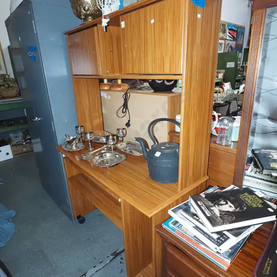 mdf faux wood veneer computer desk - missing handles H-1620 W-1110 D-430