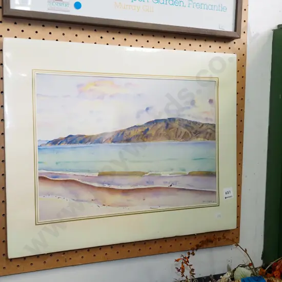 unframed Rita Angus print - coastal scene